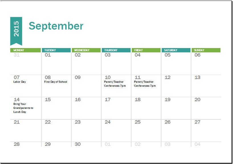 academic calendar template 2015 2016