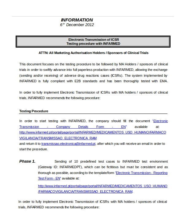 Testing Procedures Template 1 Testing Procedures Template Procedure Template 8 Free Word Documents Download