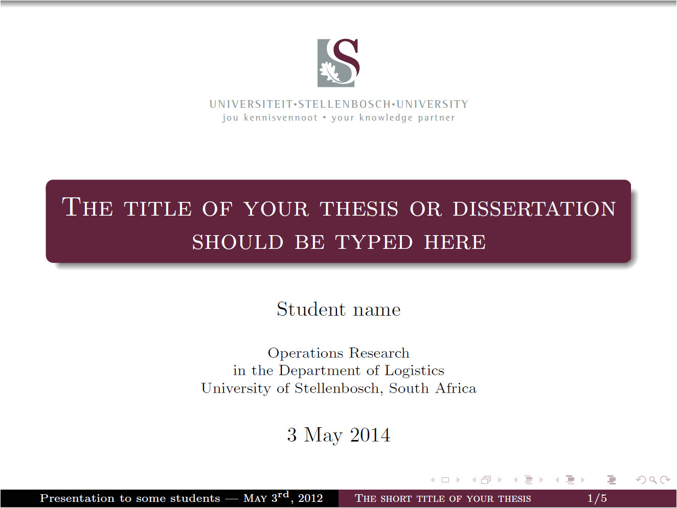 Tex Presentation Template Github Johanjvrens Sunore Presentation Sunore