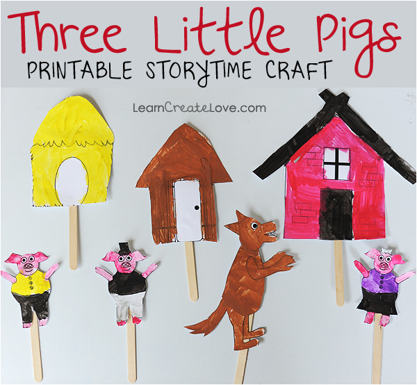 printable storytime craft three little pigs