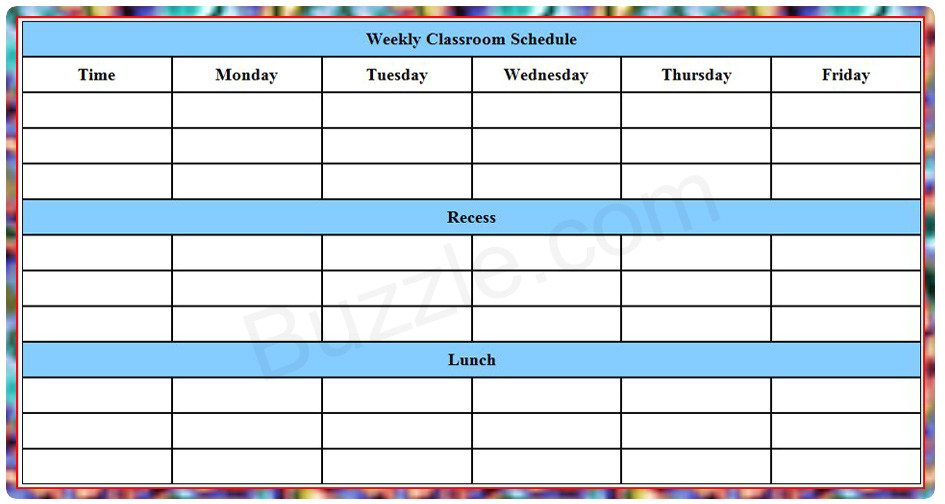 class schedule template