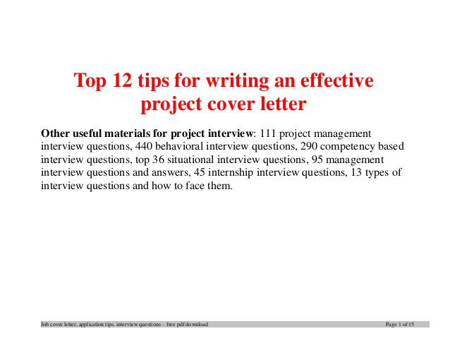 top 12 tips for writing an effective project cover letter