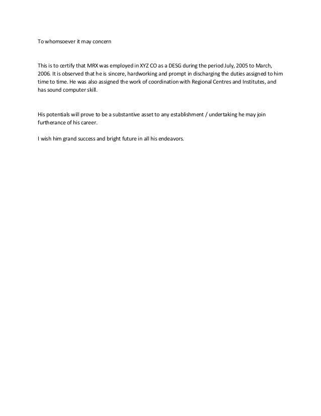 To whomever It May Concern Cover Letter to whomever It May Concern Letter format Best Template