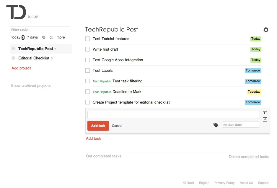 todoist project templates