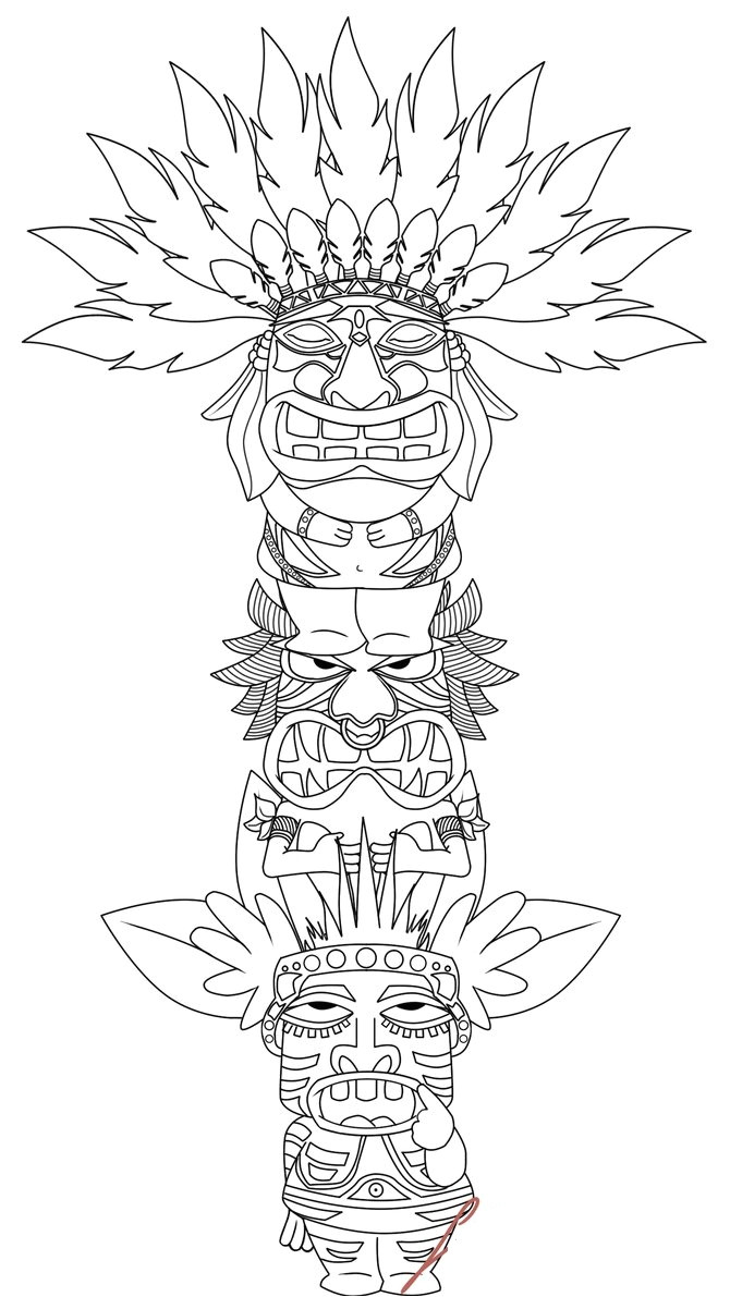 totem pole coloring pages