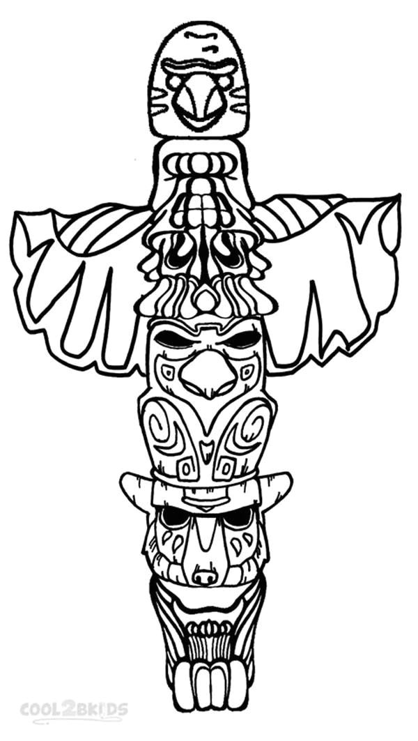 totem pole coloring page