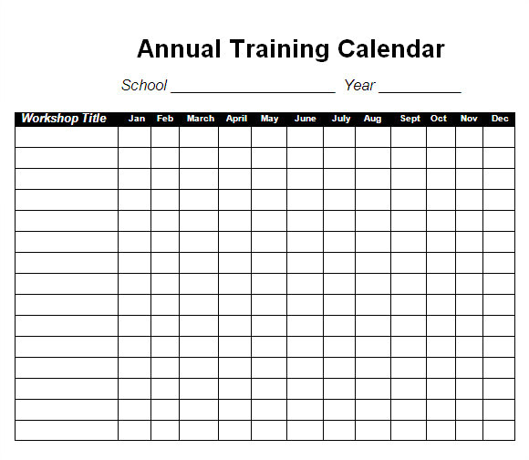 Training Calendars Templates 12 Sample Training Calendar Templates to Download Sample