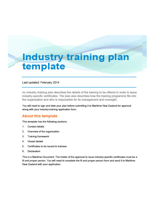 training plan template