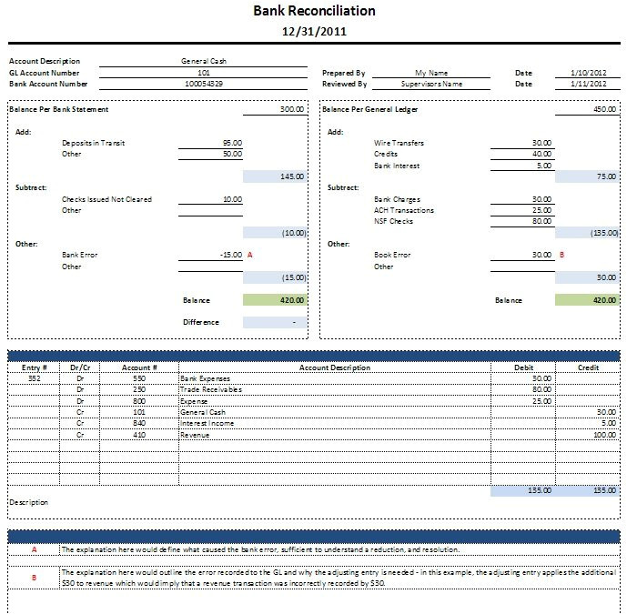 Trust Account Reconciliation Template Free Excel Bank Reconciliation Template Download