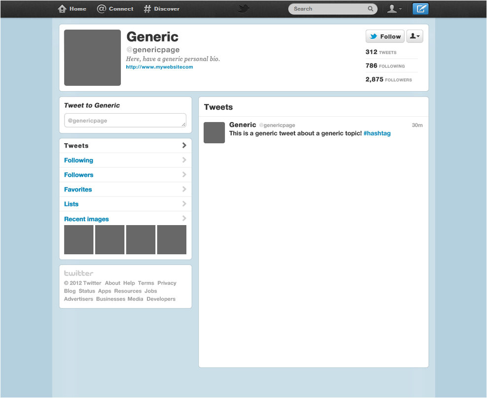 blank twitter template for students