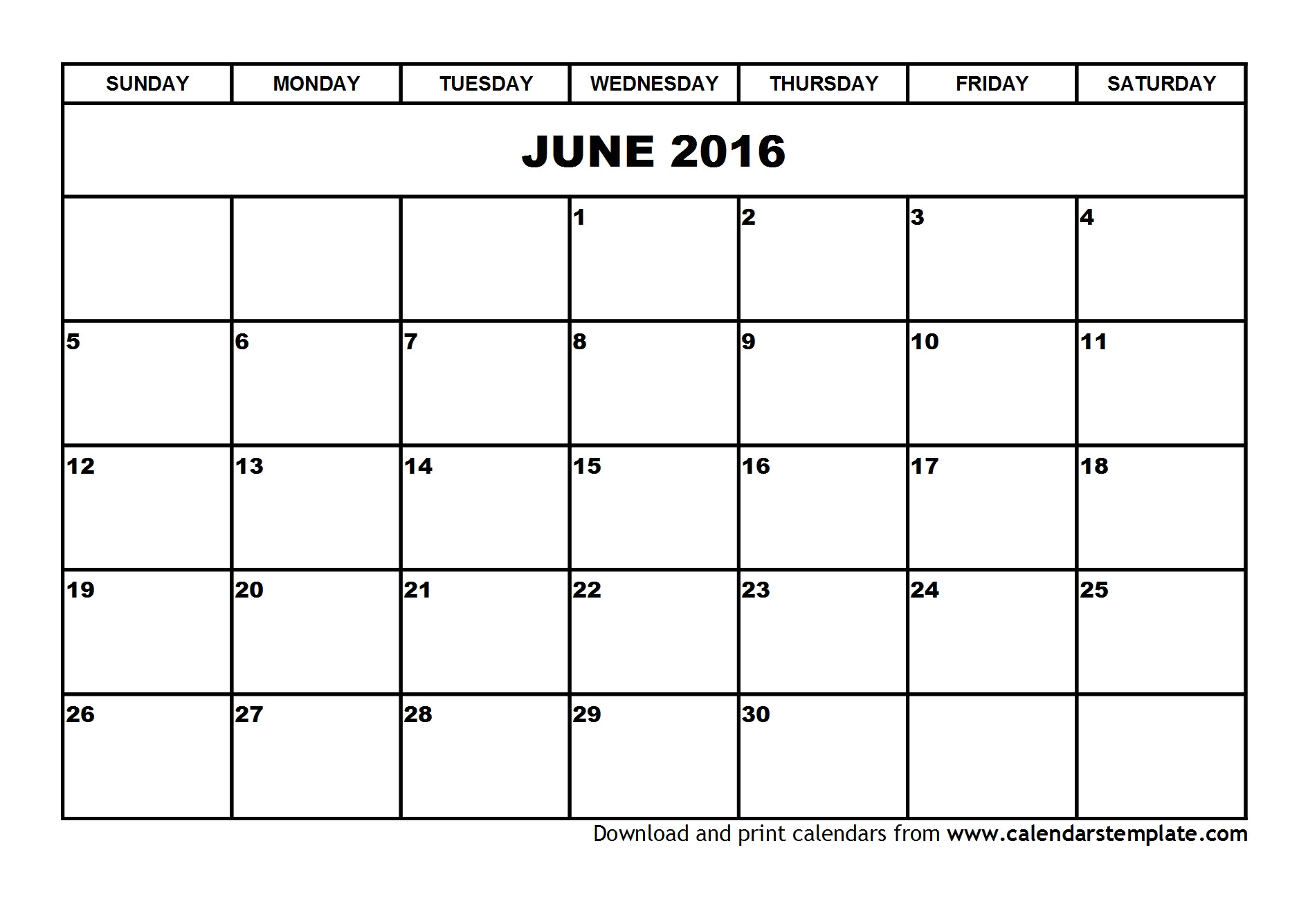 blank calendar template 2016 that you can type in