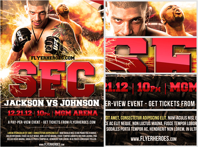 free mma fight night flyer template