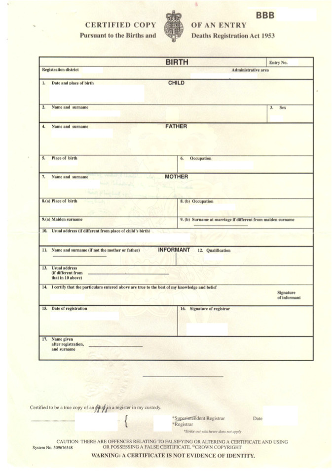 birth certificate uk 2145