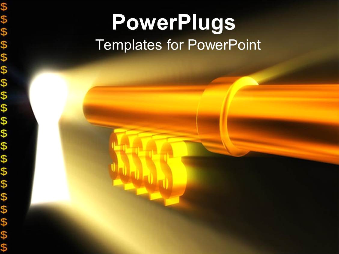 Unlock Powerpoint Template Powerpoint Template Unlock Keylock with Golden Dollar