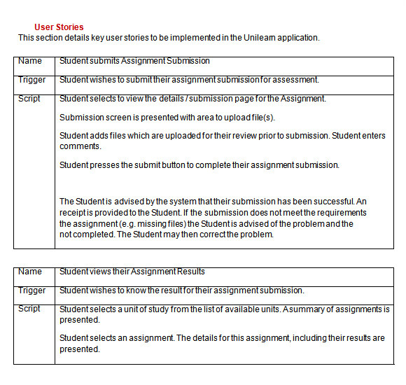 User Story Template Pdf 9 User Story Templates Pdf Excel Sample Templates