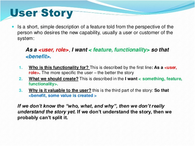 user story template