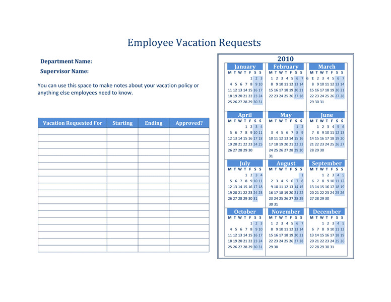 2015 calendar excel template vacation