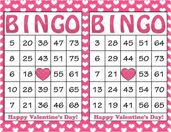 30 valentines bingo cards printable