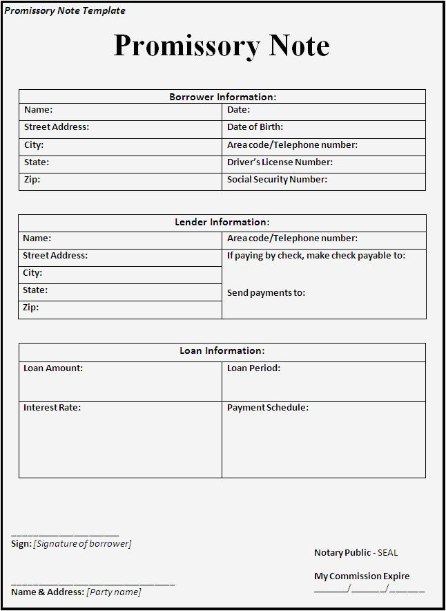 Vehicle Promissory Note Template Free Free Promissory Note Template Word Calendar Template