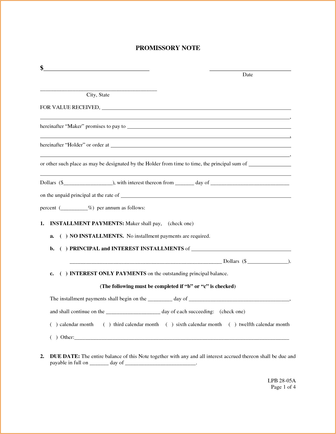vehicle promissory note template