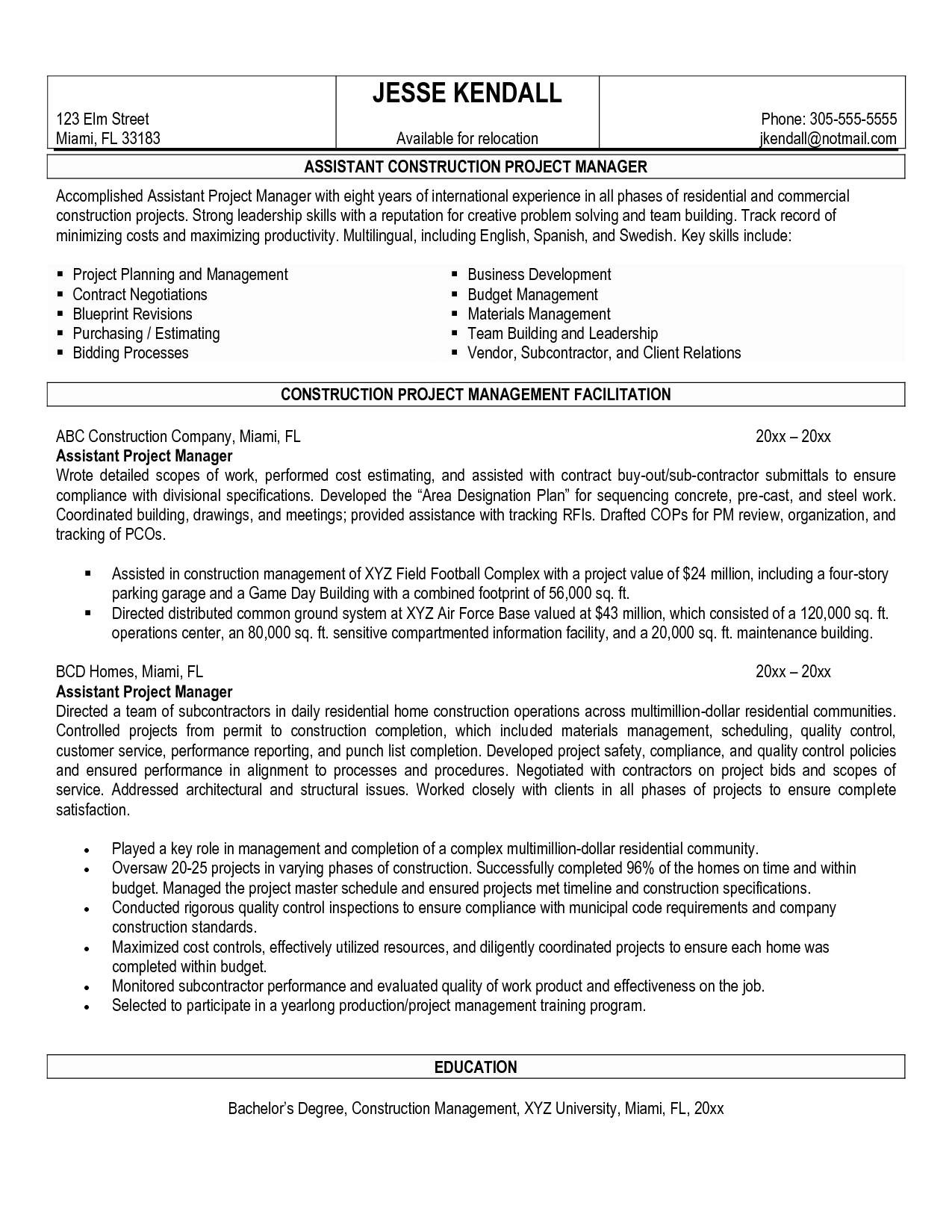 vendor management resume sample lovely cover letter capital project manager sample resume resume sample