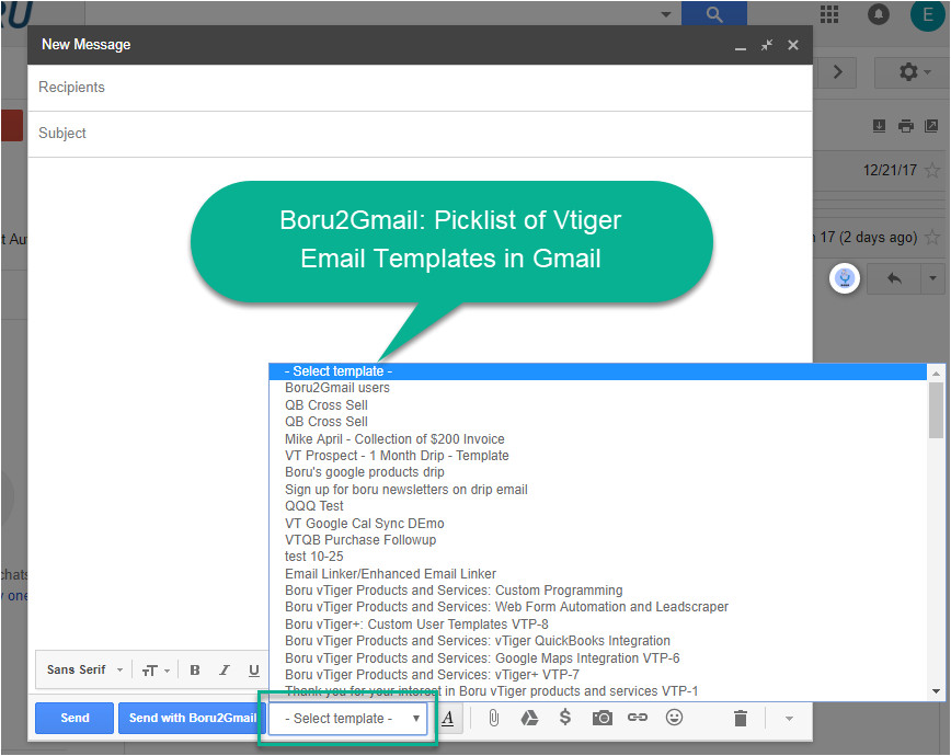 vtiger app boru2gmail quickly use email templates vtiger gmail