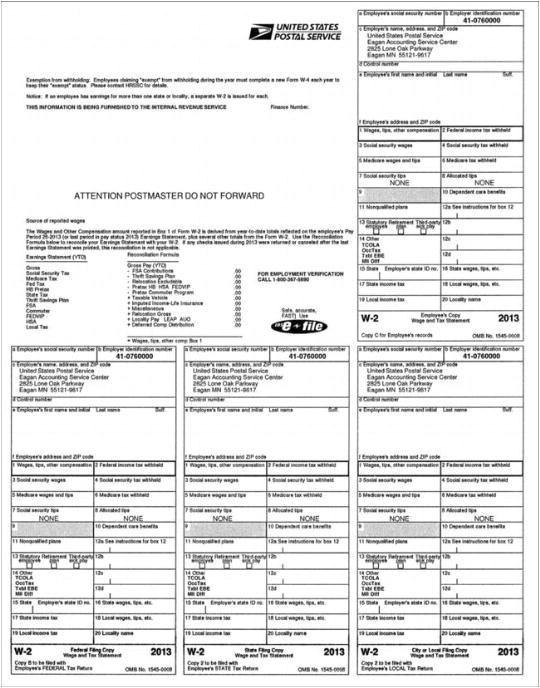 2013 w2 form for employees