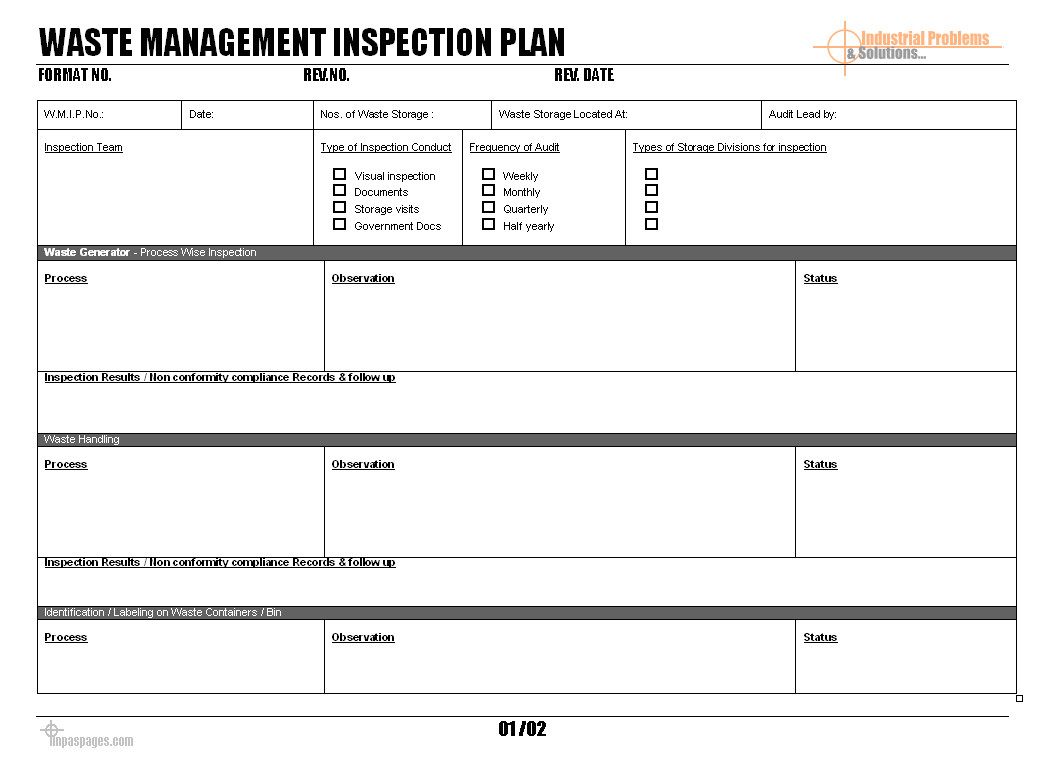 waste management inspection plan