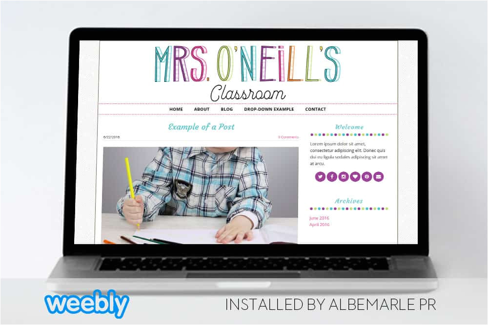 mrs oneill template for weebly