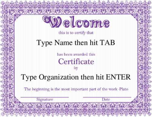 Welcome Certificate Template Award Certificate Templates