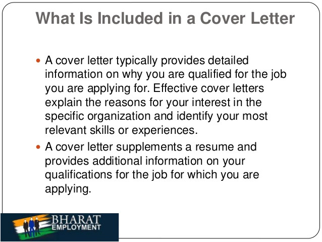 bharat employment cover letter