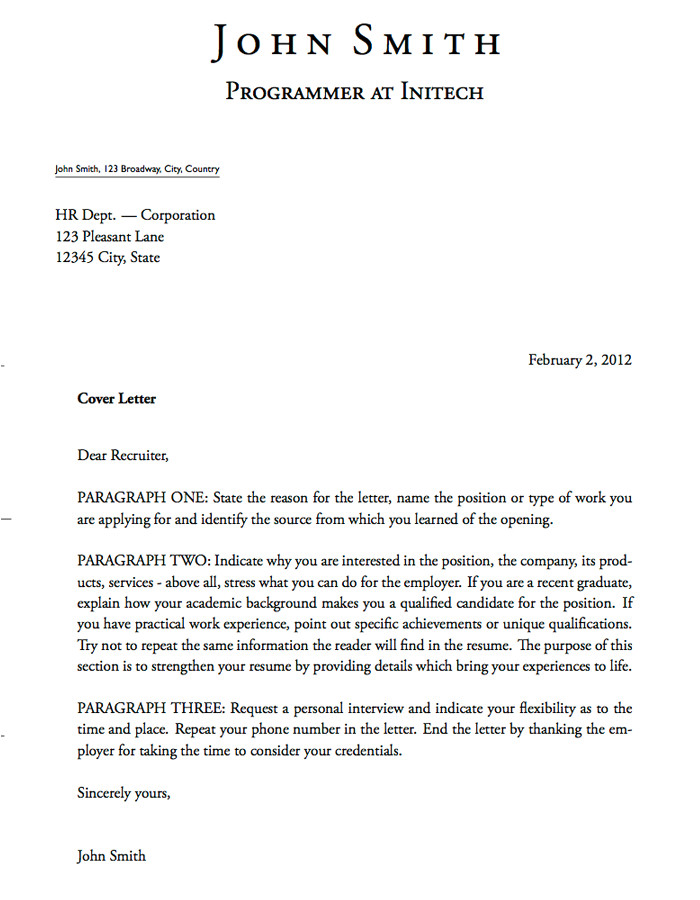 what does a cover letter look like 2203