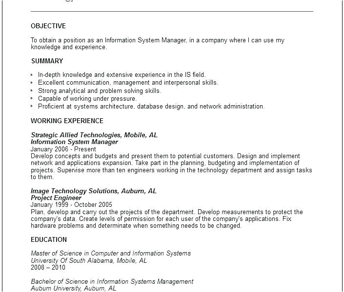 information systems cover letter