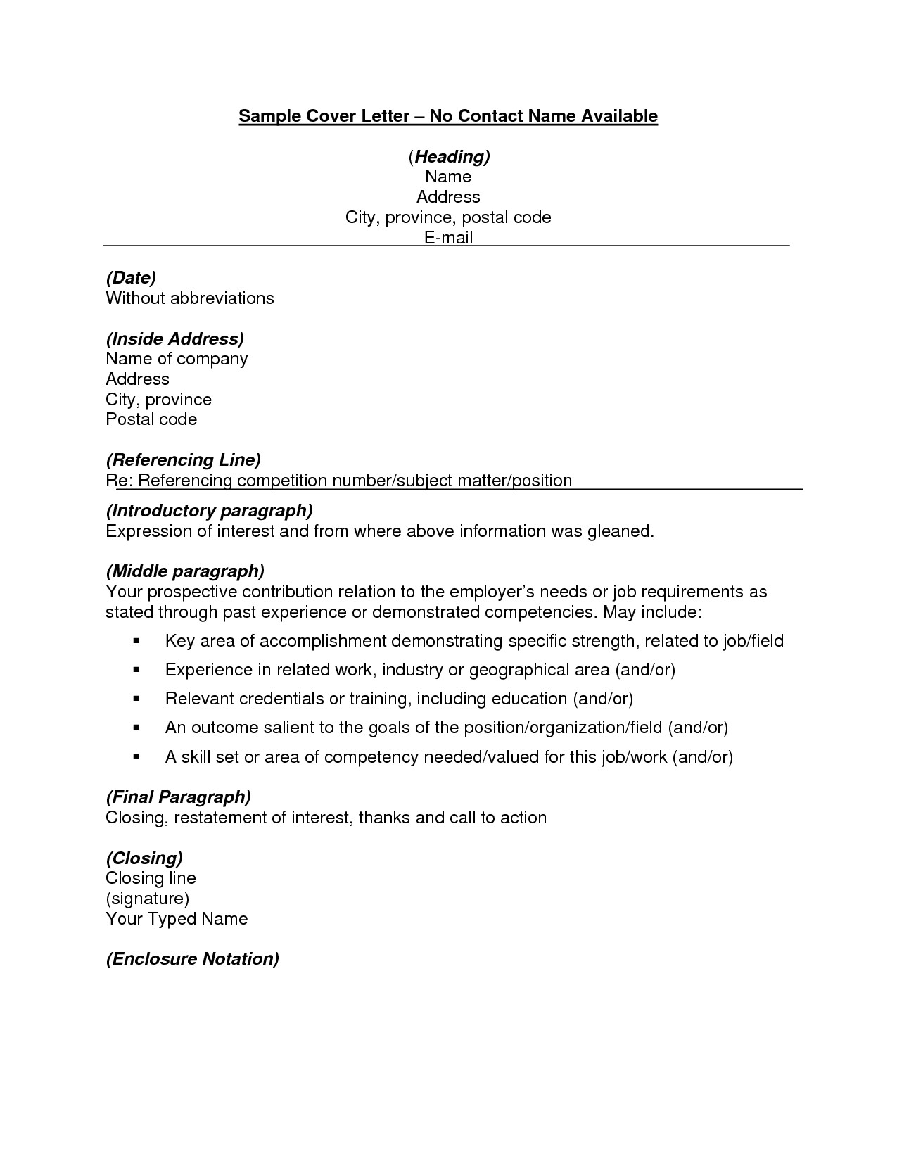 cover letter title example