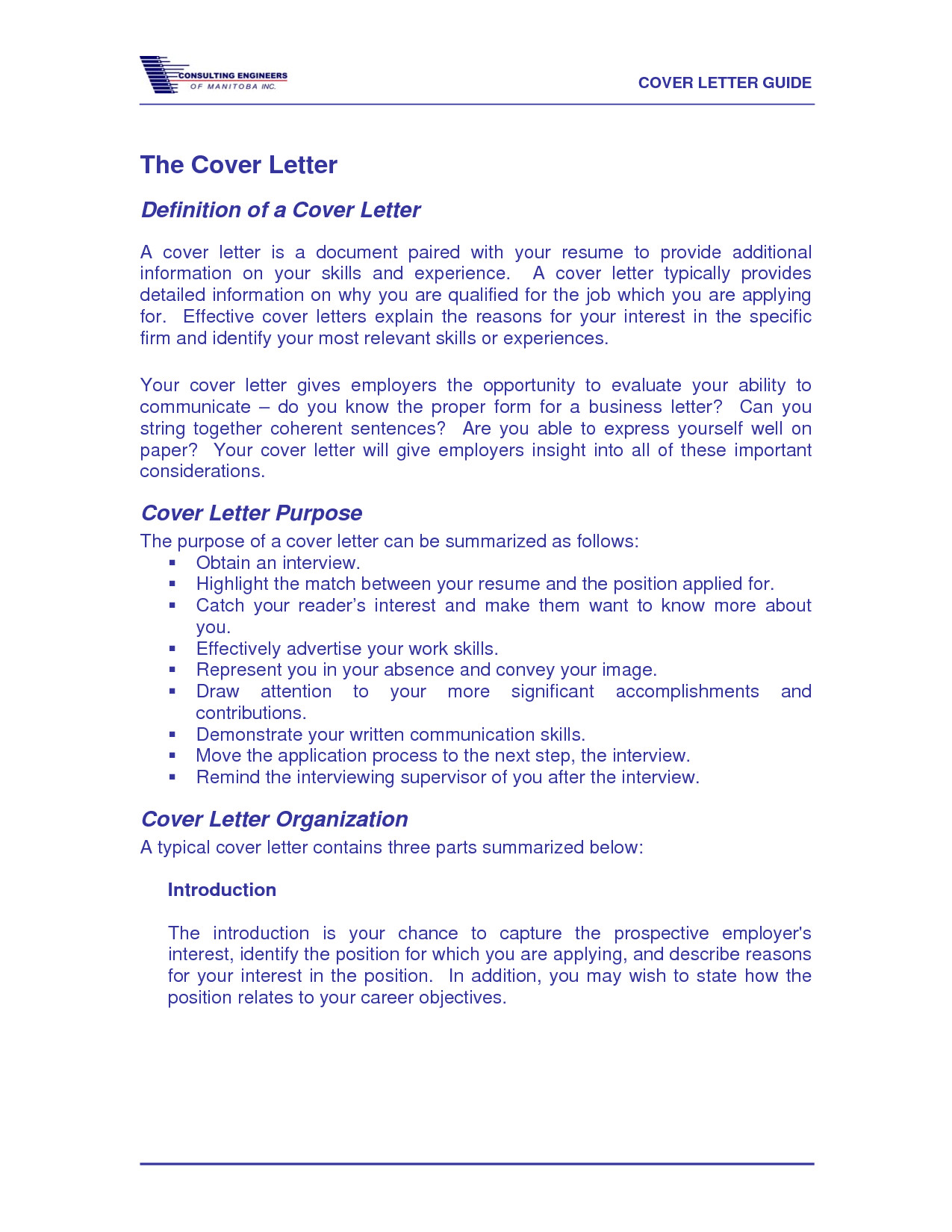 cover letter definition