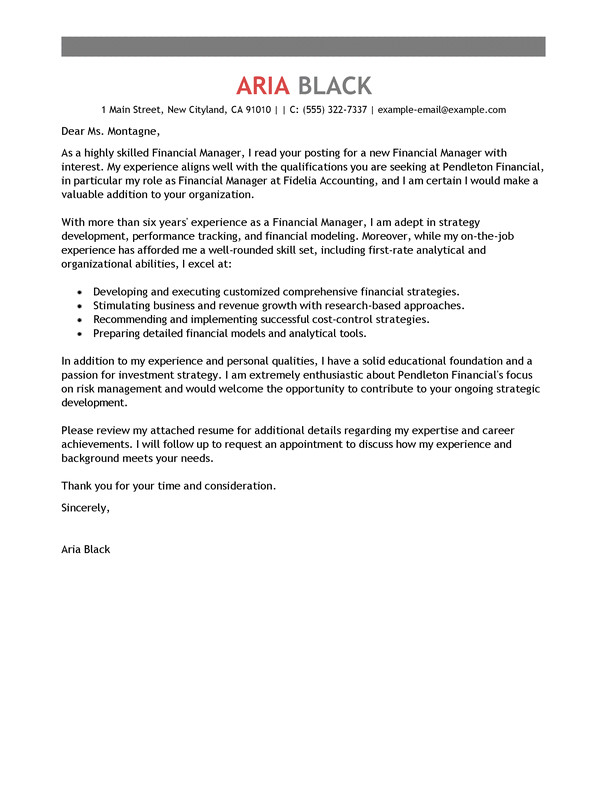 resume cover letter examples