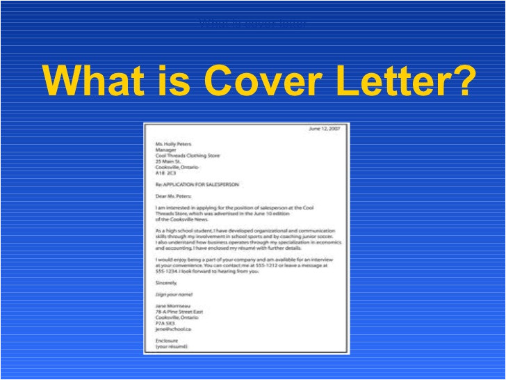 What is Mean by Cover Letter What is Cover Letter