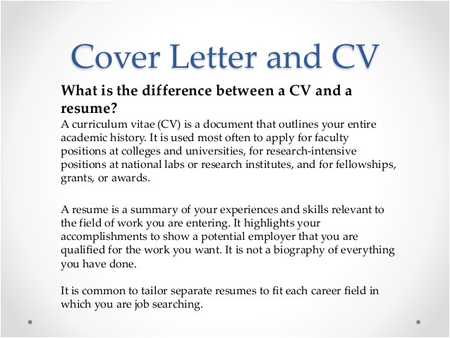What is the Difference Between Cv and Cover Letter Vari Job Hunting 101 for Postdoctoral Fellows