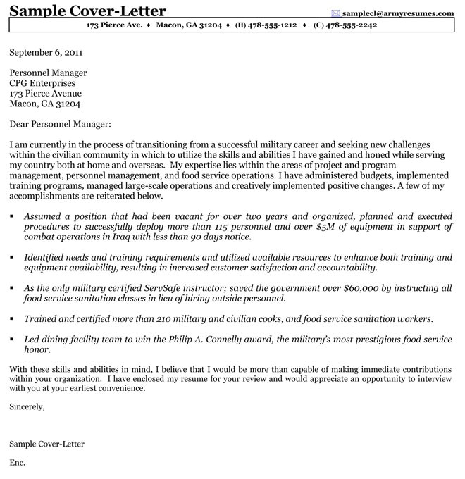 cover letter for government job