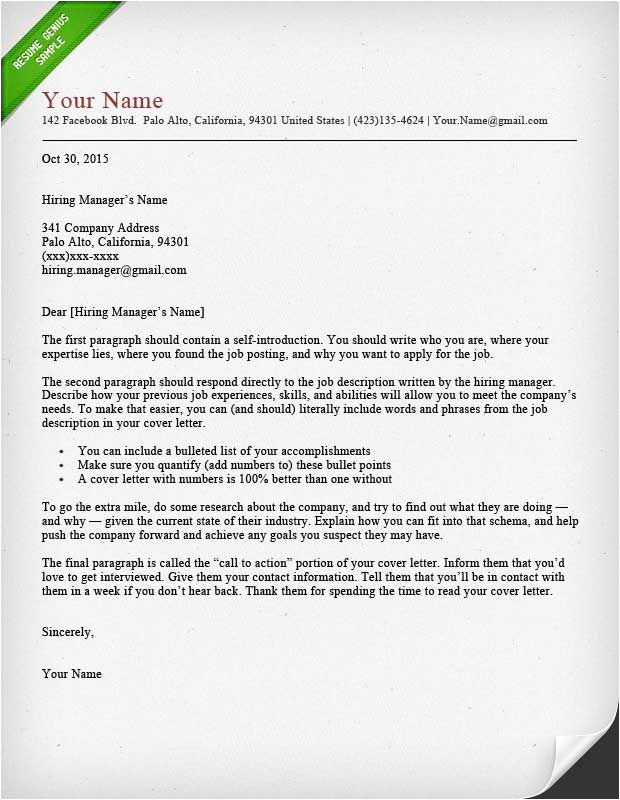 job cover letter examples