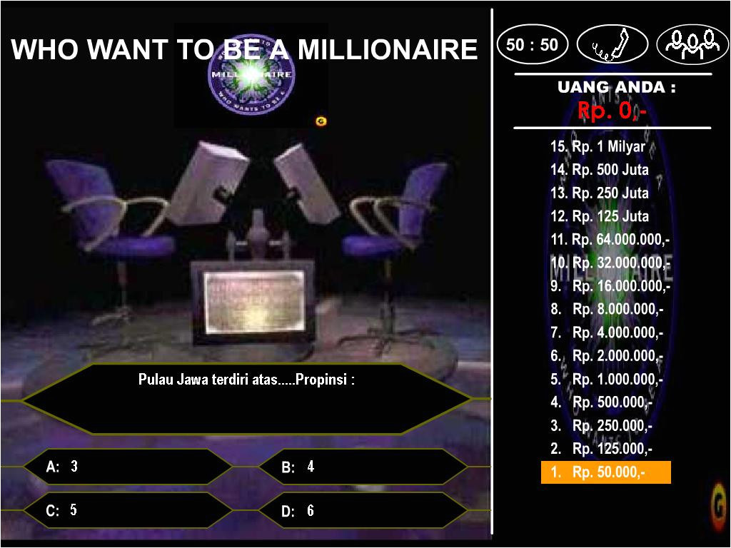 who wants to be a millionaire template game