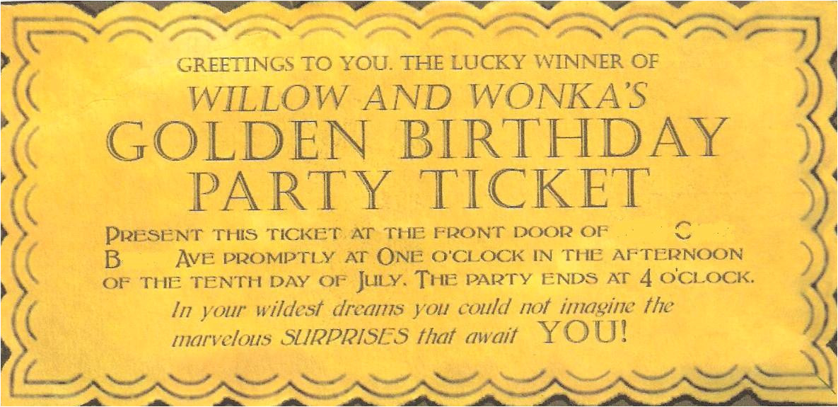 willy wonka golden ticket invitation