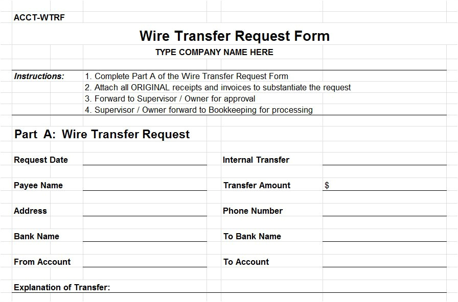 invoice wire transfer template