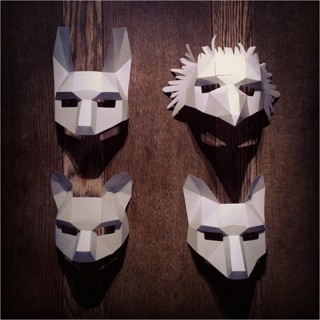 woodland animal mask set