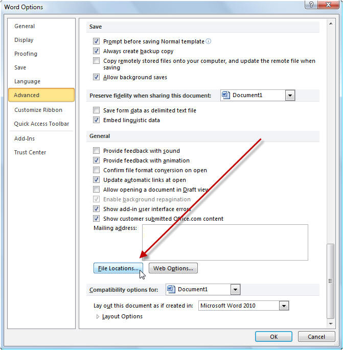 Word 2010 Template File Location Workgroup Templates In Microsoft Word