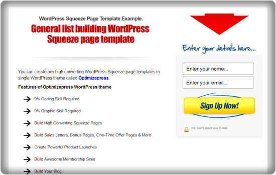 squeeze page templates