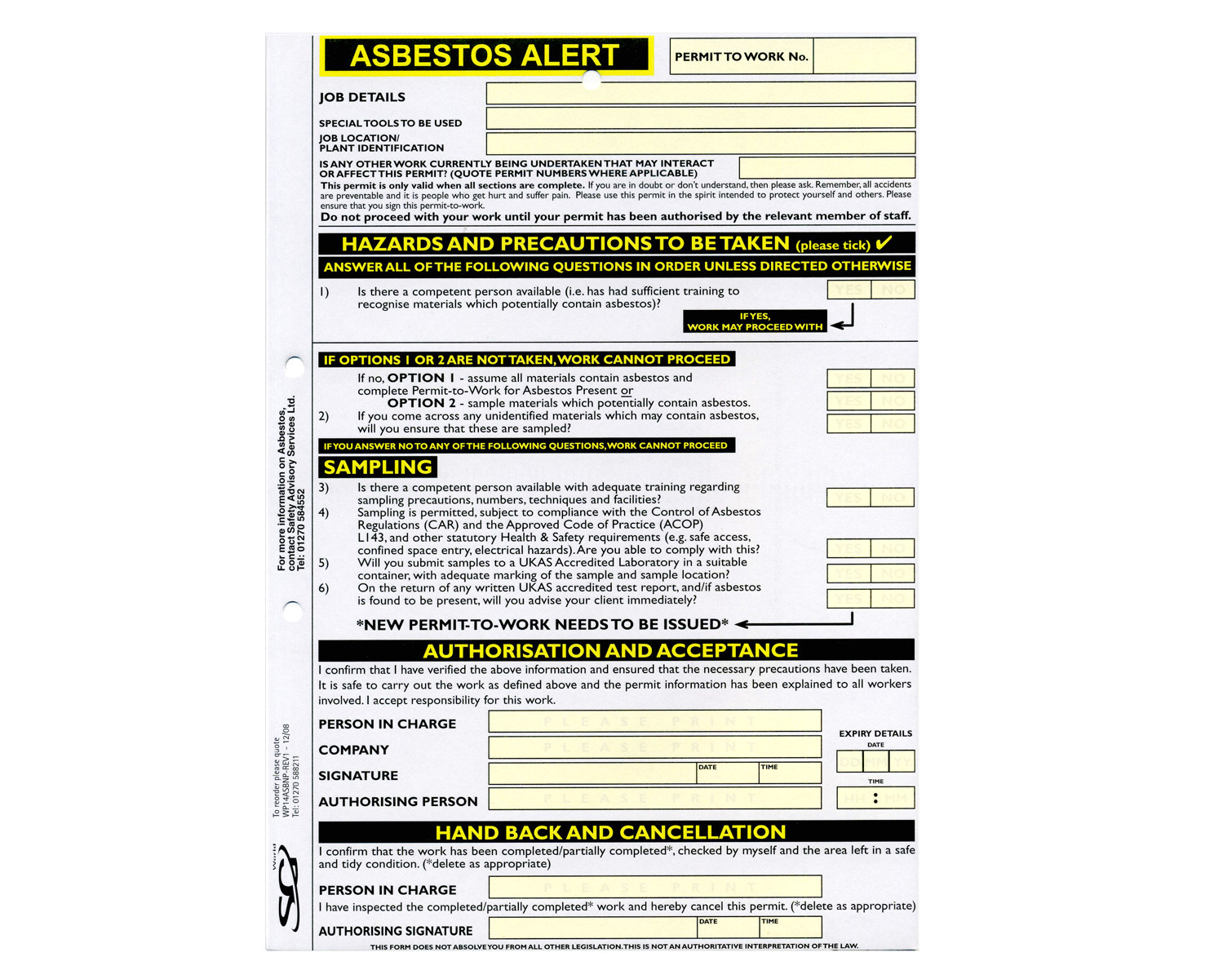 confined space permit template
