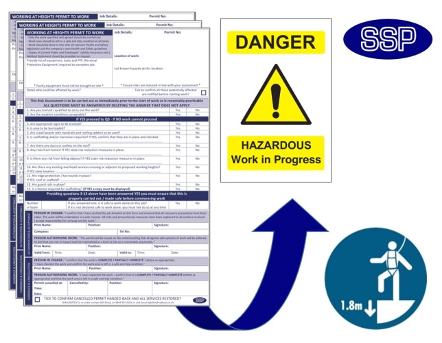 50211 p working at height permit to work self duplicating forms