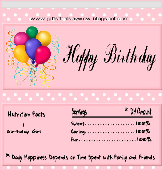 free printable happy birthday candy