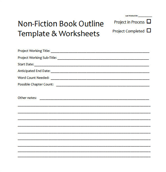 book outline template